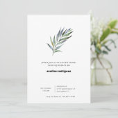 ウォーターカラーオリーブブランチグリーナリーブライダルシャワー 招待状 (スタンド正面)