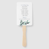 ウォーターカラーオリーブブランチグリーナリー紙結婚ズファン ハンドファン (裏面)