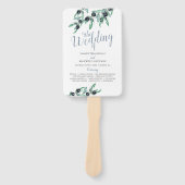 ウォーターカラーオリーブブランチグリーナリー紙結婚ズファン ハンドファン (正面)