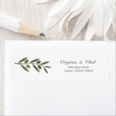 ウォーターカラーオリーブブランチ差出人住所ラベル ラベル (インサイチュ)