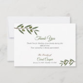 ウォーターカラーオリーブブランチ葬儀サンキューカード サンキューカード (正面)