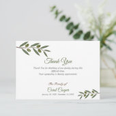 ウォーターカラーオリーブブランチ葬儀サンキューカード サンキューカード (スタンド正面)