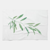 ウォーターカラーオリーブブランチ キッチンタオル (横)