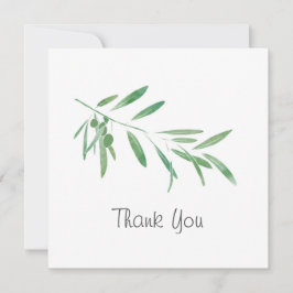 ウォーターカラーオリーブブランチ サンキューカード
