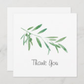 ウォーターカラーオリーブブランチ サンキューカード (正面/裏面)