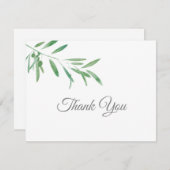ウォーターカラーオリーブブランチ サンキューカード (正面/裏面)