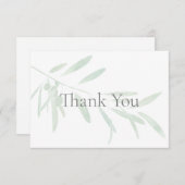 ウォーターカラーオリーブブランチ サンキューカード (正面/裏面)