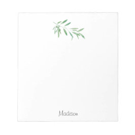 ウォーターカラーオリーブブランチ ノートパッド