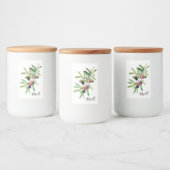 ウォーターカラーオリーブブランチ フードラベル (ボトル)