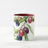 ウォーターカラーオリーブブランチ マグカップ (中央)