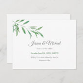 ウォーターカラーオリーブブランチ 招待状 (正面/裏面)
