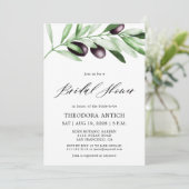 ウォーターカラーオリーブ枝ブライダルシャワー 招待状 (スタンド正面)