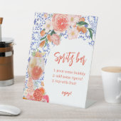 ウォーターカラーオレンジアペロルスピリッツバーブライダルシャワー 台座サイン (インサイチュ)