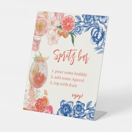 ウォーターカラーオレンジアペロルスピリッツバーブライダルシャワー 台座サイン (正面)