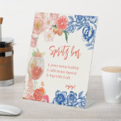 ウォーターカラーオレンジアペロルスピリッツバーブライダルシャワー 台座サイン (インサイチュ)