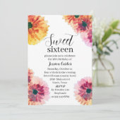 ウォーターカラーオレンジダリアデイジースウィート16十六 招待状 (スタンド正面)