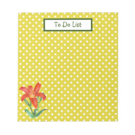 ウォーターカラーオレンジリリーボタニカルイラストレーション ノートパッド