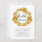 ウォーターカラーオレンジリースサマーブライダルシャワー 招待状 (正面)