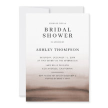 ウォーターカラーオンブレブラウン モダン ブライダルシャワー