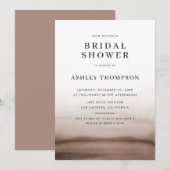 ウォーターカラーオンブレブラウン モダン ブライダルシャワー 招待状 (正面/裏面)