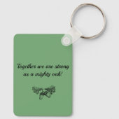 ウォーターカラーオークツリーレトロ素朴ファミリー懇親会 キーホルダー (裏面)