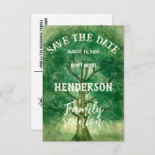 ウォーターカラーオークツリーレトロ素朴ファミリー懇親会 セーブザデート (正面/裏面)