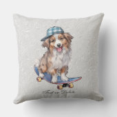 ウォーターカラーオーストラリアシェパード装飾用クッション クッション (裏面)