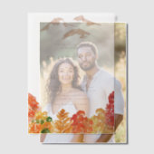 ウォーターカラーオータムウッドランズ秋の結婚式 ベラム紙招待状 (オフセット (カップル))