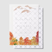 ウォーターカラーオータムウッドランズ秋の結婚式 ベラム紙招待状 (オフセット (招待状))