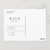 ウォーターカラーオータムウッドランズ秋の結婚式RSVP ポストカード (裏面)