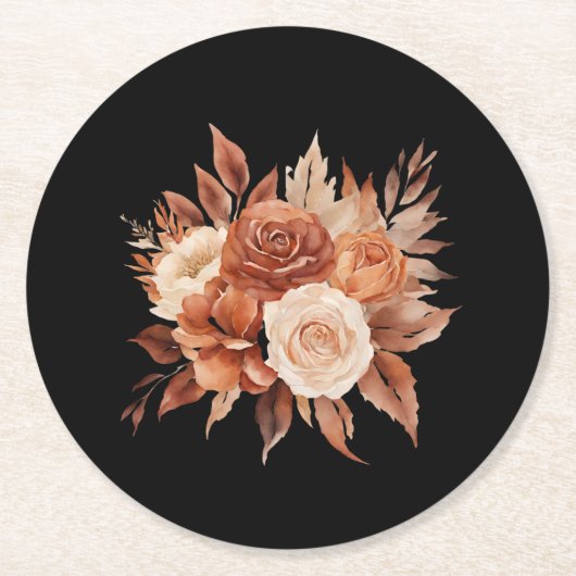 ウォーターカラーオータムエレガンス – 紙コースター (正面)