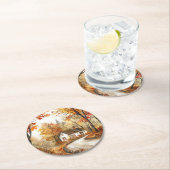 ウォーターカラーオータムコテージコースター ラウンドペーパーコースター (インサイチュ)