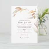ウォーターカラーオータムブランチシンプル結婚式招待状 招待状 (スタンド正面)