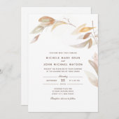 ウォーターカラーオータムブランチシンプル結婚式招待状 招待状 (正面/裏面)