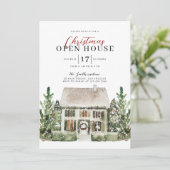 ウォーターカラーオープンハウスクリスマスパーティの招待状 招待状 (スタンド正面)