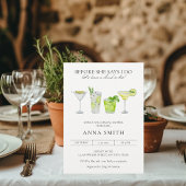 ウォーターカラーカクテルパーティーマルガリータブライダルシャワー 招待状