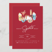 ウォーターカラーカクテルホリデーパーティー招待状 招待状 (正面/裏面)