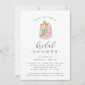 ウォーターカラーカクテルミニマリストブライダルシャワー 招待状 (正面)