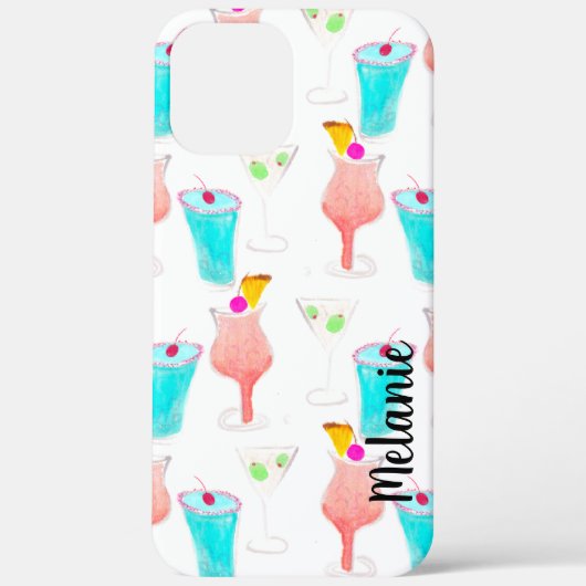 ウォーターカラーカクテル飲料モノグラム Case-Mate iPhoneケース (裏面)