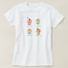 ウォーターカラーカップケーキクリップアートセット Tシャツ