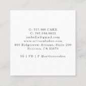 ウォーターカラーカップケーキベーカリーパティシシェフ スクエア名刺 (裏面)