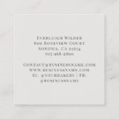 ウォーターカラーカップケーキベーカリーパティシシェフ スクエア名刺 (裏面)