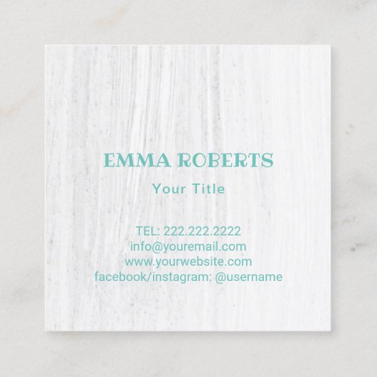 ウォーターカラーカップケーキベーカリーパティストリーホームメイドデザート スクエア名刺 (裏面)