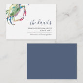 ウォーターカラーカニゲスト詳細カードビーチ結婚式 エンクロージャーカード (正面/裏面)