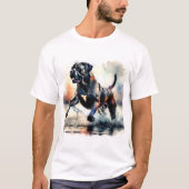 ウォーターカラーカネコルソ犬 Tシャツ (正面)