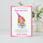 ウォーターカラーカバリヤキングチャールズカップケーキ誕生日 サンキューカード (スタンド正面)