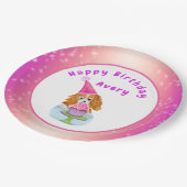 ウォーターカラーカバリヤキングチャールズカップケーキ誕生日 ペーパープレート (アングル)