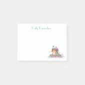 ウォーターカラーカバリヤキングチャールズスパニエル犬そり ポストイット (正面)