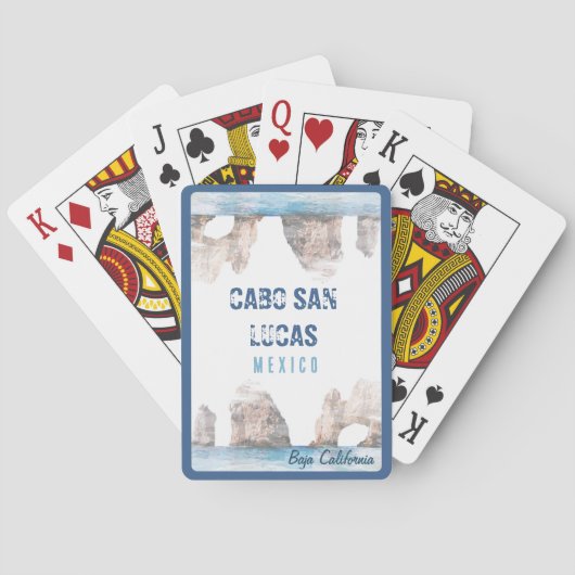 ウォーターカラーカボサンルーカスメキシコアーチヴィンテージ トランプ (裏面)