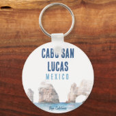 ウォーターカラーカボサンルーカスメキシコビーチザアーチ キーホルダー (裏面)